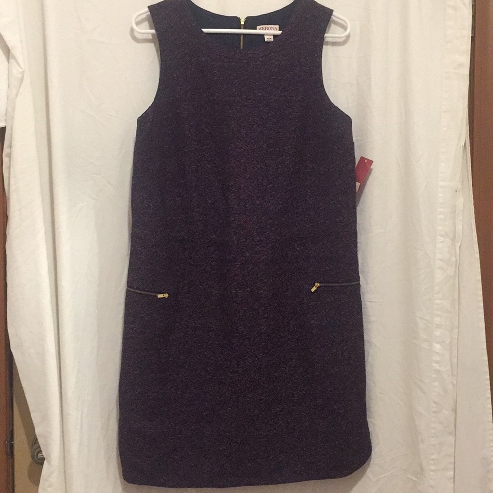 Merona Mini Dress NWT red hue with blue Medium